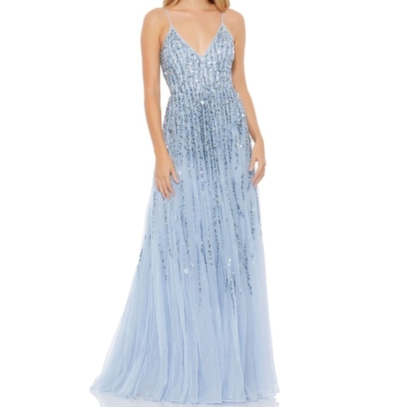 MAC DUGGAL Wedding Formal Prom Romantic Flowy Long Gown • size 4 NWT